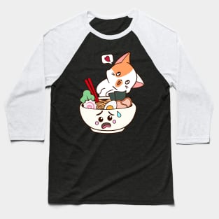 The Cat Love Ramen Baseball T-Shirt